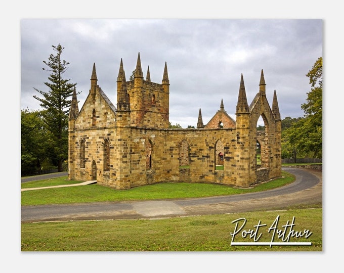Port Arthur Australia Travel Poster Wall Art | Port Arthur Home Decor | Port Arthur Print Historic Building Horizontal Landscape Photo Gift