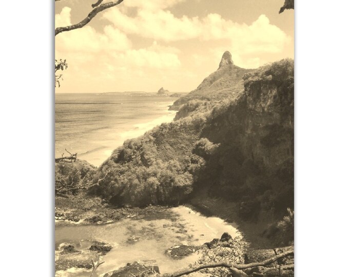 Vintage Fernando de Noronha Poster Brazil Print | Retro Sepia Photo Gift | Fernando de Noronha Wall Art Home Decor | Vertical Travel Poster