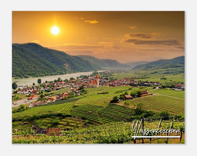 Weissenkirchen Austria Travel Poster Wall Art | Weissenkirchen River Danube Home Decor Print | Weissenkirchen Countryside Hangings Photo