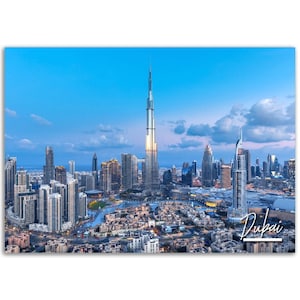 Dubai Poster Print United Arab Emirates Wall Art | Dubai Photo Burj Khalifa Home Decor | Dubai Travel Gift | Dubai Horizontal Photography