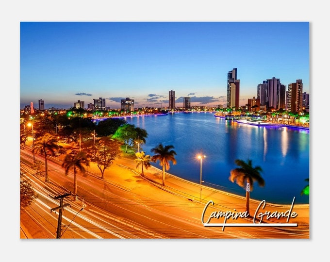 Campina Grande Brazil Travel Poster Wall Art | Campina Grande Night Home Decor Print | Campina Grande Coast  | Campina Grande Photo Present