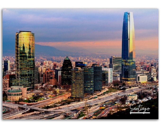 Santiago Poster Chile Print Wall Art | Santiago Photo Cityscape Home Decoration | Santiago Traveler Gift | Santiago Horizontal Photography