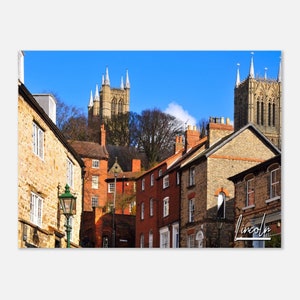 Lincoln England Plakat Ścienny Sztuka Lincoln Home Decor | Lincoln Druk Kolekcjonerski Lincoln Cathedral Poziomy | Lincoln Hangings Travel Photo