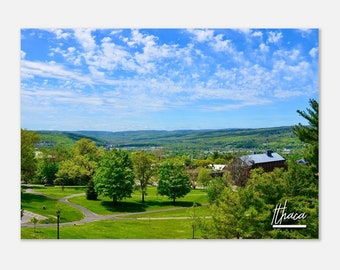 Impresión de póster de paisaje de Ítaca, Nueva York: fotografía de viaje coleccionable