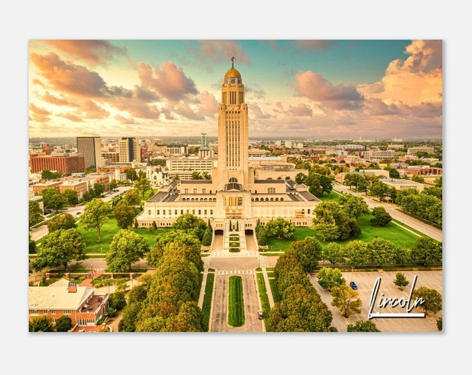 Lincoln Nebraska Poster Print Wall Art | Lincoln Home Decor Gift Hangings | Lincoln Prints Collectibles | Lincoln NE Horizontal Travel Photo