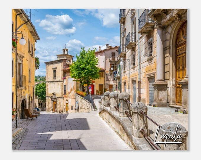 L’aquila Italy Poster Print Wall Art | L’aquila House Town Home Decor | L’aquila Cityscape Print Horizontal | L’aquila Skyline Travel Photo