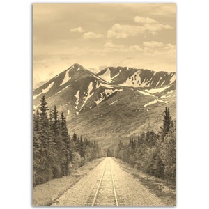 Poster di Anchorage Vintage Print / Anchorage retrò in bianco e nero seppia regalo / Anchorage Wall Art Decor / Vertical Anchorage Travel Photo