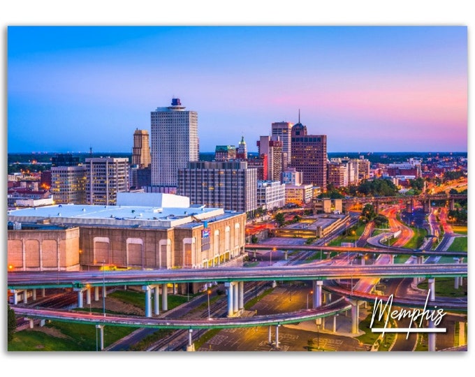 Memphis Poster Print Tennessee Wall Art | Memphis City Skyline Photo Home Decoration | Memphis Travel Gift | Memphis Horizontal Photography