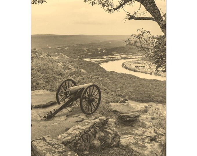 Vintage Chattanooga Tennessee Travel Poster Print Wall Art | Retro Chattanooga Landscape Home Decor | Chattanooga Print Sepia Photo Present