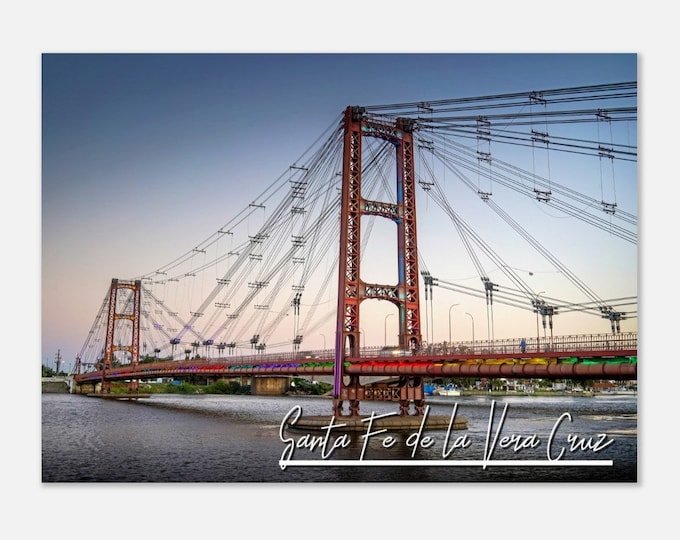 Santa Fe de la Vera Cruz Argentina Travel Poster Wall Art | Santa Fe de la Vera Cruz Seascape Bridge Home Decor | Argentina Print Photo Gift
