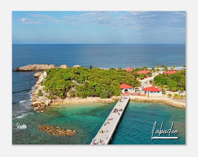Labadee Haiti Poster Wall Art | Labadee Beach Home Decor | Labadee Digital Print | Labadee Tropical Port Horizontal | Labadee  Travel Photo