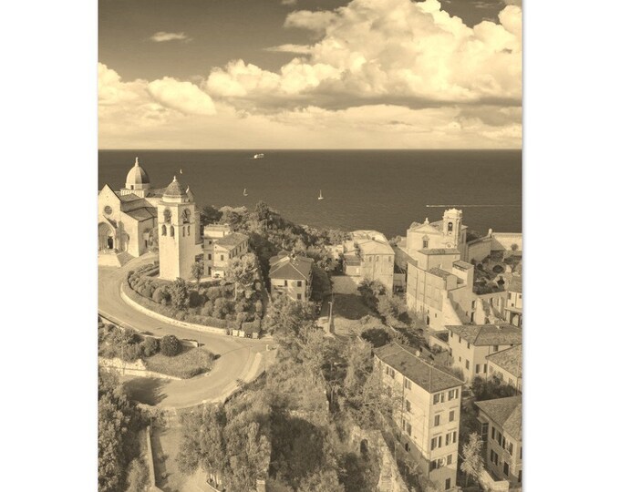 Vintage Ancona Italy Ancona Poster | Retro Ancona Coast Sepia Print | Ancona Road Wall Art Home Decor | Vertical Ancona Town Travel Photo