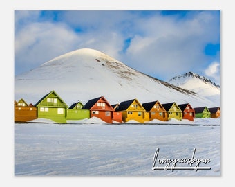 Longyearbyen Norway Print: Arctic Village Photo, Svalbard Home Decor