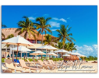 Playa del Carmen Beach Poster: Mexico Travel Photography Print