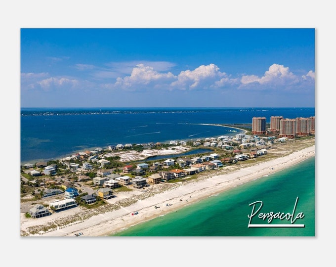 Pensacola Florida Poster Print Wall Art | Pensacola Tropical Cityscape Skyline Home Decor Print | Pensacola Fl Hangings Travel Photo Present