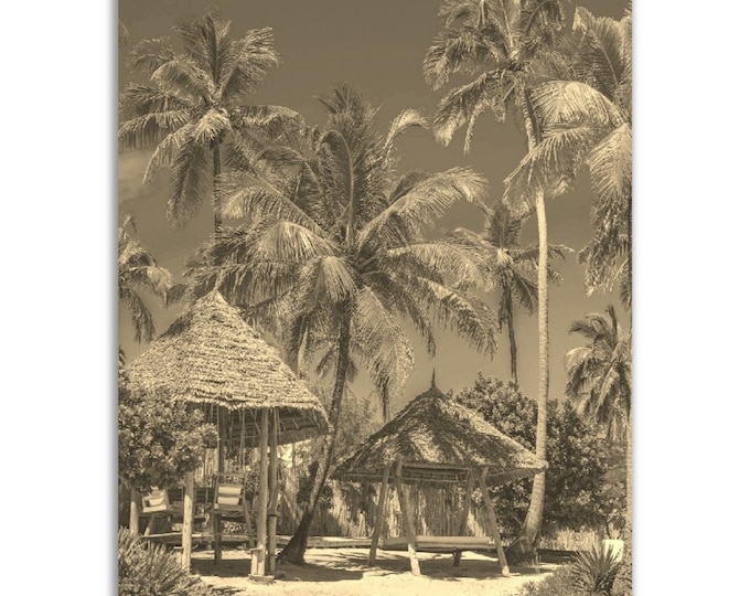 Vintage Zanzibar Tanzania Poster Print | Retro Zanzibar Sepia Photo Gift | Zanzibar Wall Art Africa Home Decor | Vertical Travel City Poster