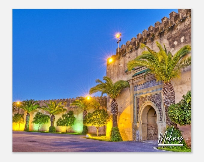 Meknes Morocco Travel Poster Wall Art | Meknes Home Decor | Meknes Sunset Digital Print | Meknes Imperial City Door Hangings Photo Present
