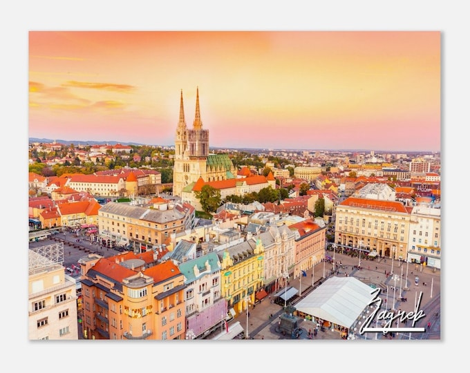 Zagreb Croatia Poster Print Wall Art | Zagreb Home Decor | Zagreb Print Collectible | Zagreb Horizontal | Zagreb Hangings Travel Photo Gifts