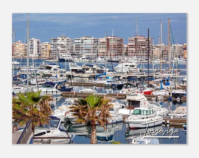 Torrevieja Spain Poster Wall Art | Torrevieja Coastline Home Decor | Torrevieja Digital Print | Torrevieja Boats | Torrevieja Travel Photo
