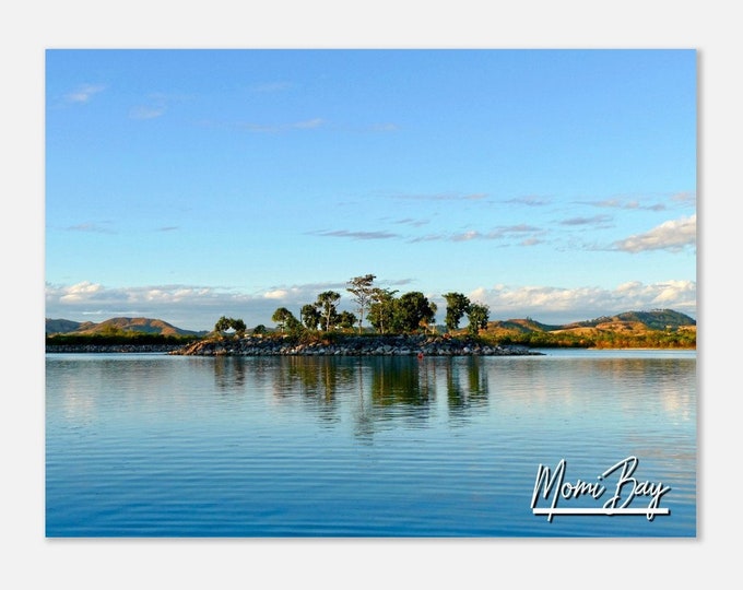 Momi Bay Fiji Travel Poster Wall Art | Momi Bay Lagoon Landscale Home Decor | Momi Bay Digital Print | Momi Bay Skyline Horizontal Photo Art