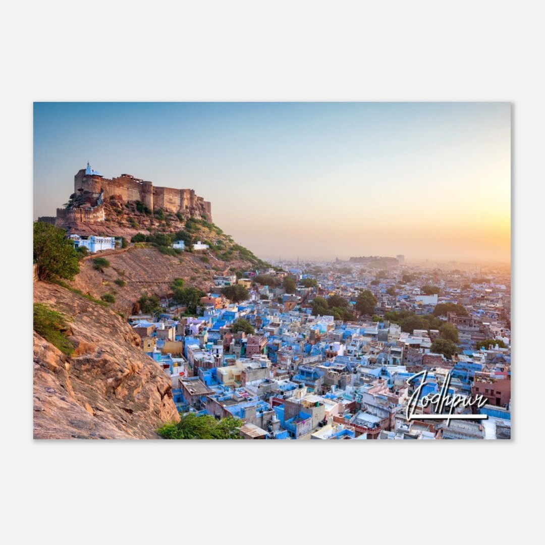 Jodhpur India Poster Print Wall Art Jodhpur Town Home Decor Jodhpur Digital Print Night View