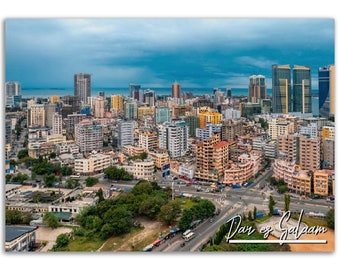 Dar es Salaam Skyline Poster: Tanzania Travel Photography Print