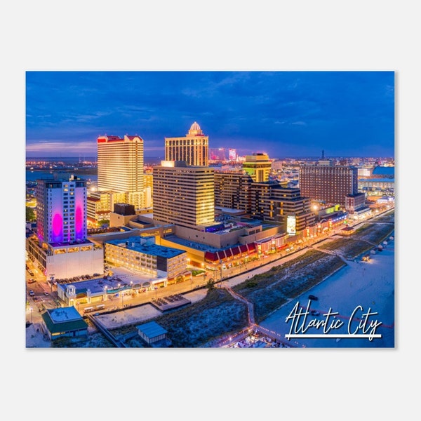 Atlantic City New Jersey Poster Print Wall Art | Beach Home Decor Gift Hangings | Atlantic City Prints Collectibles Horizontal Travel Photo