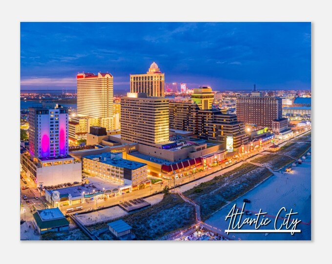 Atlantic City New Jersey Poster Print Wall Art | Beach Home Decor Gift Hangings | Atlantic City Prints Collectibles Horizontal Travel Photo