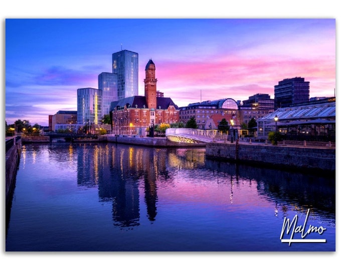 Malmo Poster Print Wall Art | Malmo Home Decor | Malmo Sweden Digital Print Collectible | Malmo Horizontal | Malmo Hangings Travel Photo