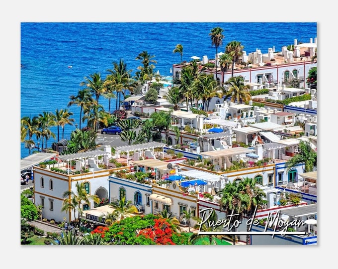 Puerto de Mogan Spain Travel Poster Wall Art | Puerto de Mogan Village Home Decor | Puerto de Coastal Digital Print | Puerto de Mogan Photo