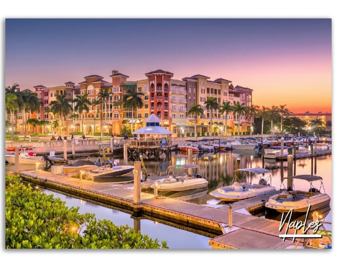 Naples Florida Poster Print Wall Art | Naples Harbor Photo Home Decoration | Naples Traveler Christmas Bday Gift | Naples Horizontal Photo