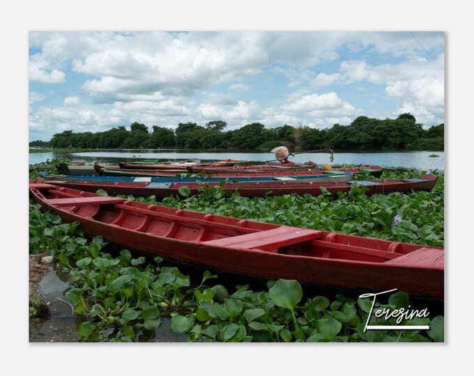 Teresina Brazil Travel Poster Wall Art | Teresina Canoe Over the Poti River Home Decor | Teresina Coastal Print | Teresina Seascape Photo