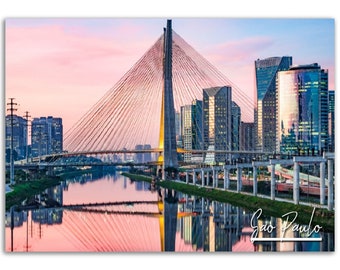Sao Paulo Brazil Poster: Cityscape Travel Photo Print