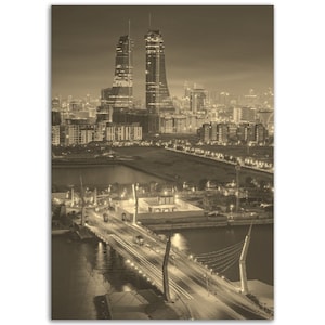 Manama Poster Vintage Bahrain Print | Retro Manama Middle East Sepia Photo Gift | Manama Wall Art Home Decor | Vertical Manama Travel Print