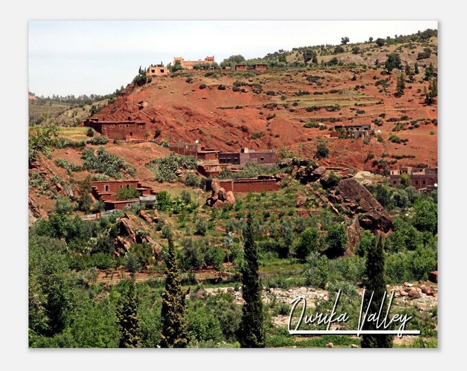 Ourika Valley Morocco Travel Poster Wall Art | Ourika Valley Home Decor Print | Ourika Valley Horizontal Hangings Cypress Trees Photo Gift