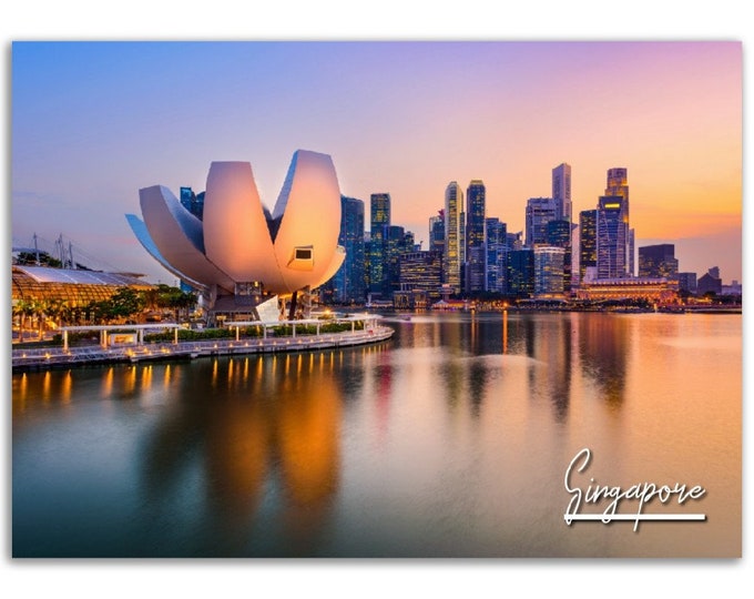 Singapore Poster Print Wall Art | Singapore Skyline Photo Asia Home Decoration | Singapore Traveler Gift | Singapore Horizontal Photography
