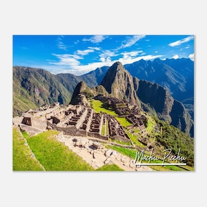 Machu Picchu Poster Print Wall Art | Cusco Home Decor Gift Hangings | Peru Digital Print Collectible | Machu Picchu Horizontal Travel Photo