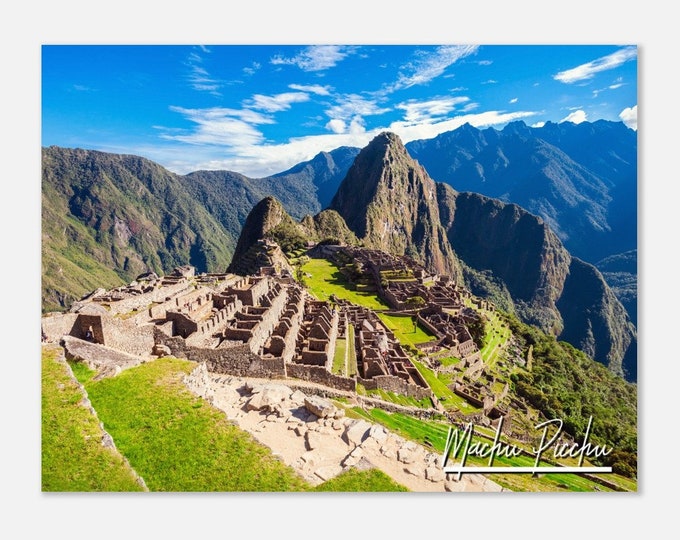 Machu Picchu Poster Print Wall Art | Cusco Home Decor Gift Hangings | Peru Digital Print Collectible | Machu Picchu Horizontal Travel Photo