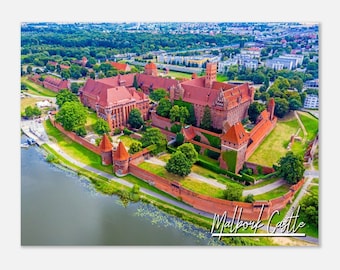 Malbork Castle Poland Poster: Nogat River Travel Print