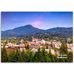 Eugene Poster Print Oregon Wall Art | Eugene Photo Mountain Nature Home Decoration | Eugene Traveler US Gift | Eugene Horizontal Photography