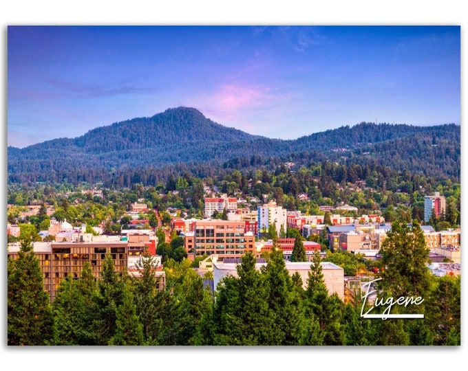 Eugene Poster Print Oregon Wall Art | Eugene Photo Mountain Nature Home Decoration | Eugene Traveler US Gift | Eugene Horizontal Photography