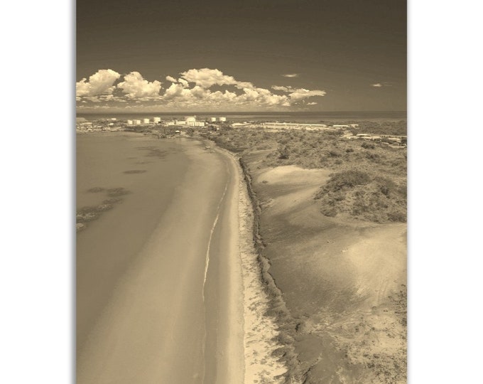 Vintage Broome Australia Poster Print | Retro Beach Black White Sepia Photo Gift | Broome Wall Art Home Decor | Vertical Travel Beach Poster
