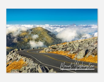Impresión del Monte Washington: fotografía de viaje a New Hampshire, decoración de interiores de montaña