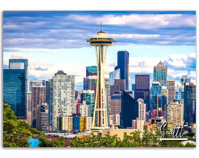Seattle Poster Print Wall Art | Seattle Home Decor | Seattle Digital Print Collectible | Seattle Horizontal | Seattle Hangings Travel Photo