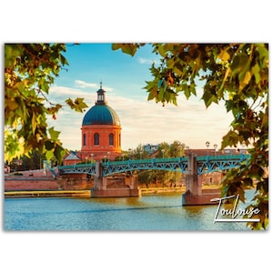 Toulouse France Poster Print Wall Art | Toulouse Bridge Home Decor Gift Hangings | Toulouse Digital Prints Collectibles | Horizontal Photo