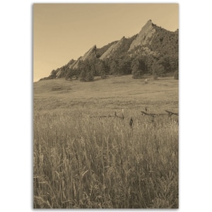 Boulder Colorado Poster Vintage Print | Retro Natuur Sepia Fotocadeau | Berg Wall Art Home Decor | Verticale Boulder Travel Photo Poster