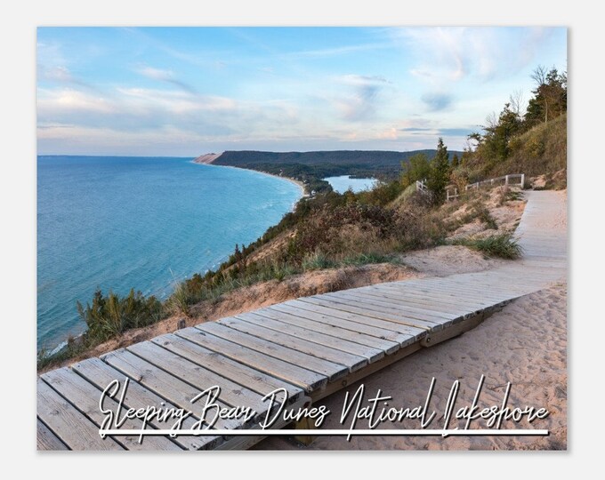 Sleeping Bear Dunes National Lakeshore Michigan Poster Print Wall Art | Nature Home Decor Print Hangings MI Travel Poster Photo Present