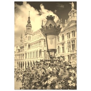 Vintage Brussels Belgium City Travel Poster Print Wall Art | Retro Brussels Home Decor | Brussels Print Art Vertical | Brussels Sepia Photo