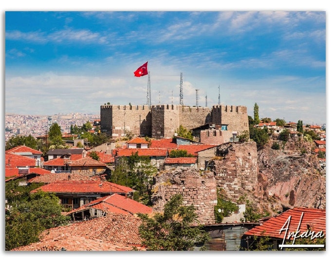 Ankara Turkey Poster Print Wall Art | Ankara Castle Home Decor Cityscape Gift Hanging | Ankara Digital Print Horizontal Travel Photo Poster
