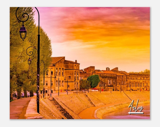 Arles France Poster Wall Art | Arles Old Town Home Decor | Arles Rhone River Digital Print | Arles Horizontal Hangings Travel Photo Present